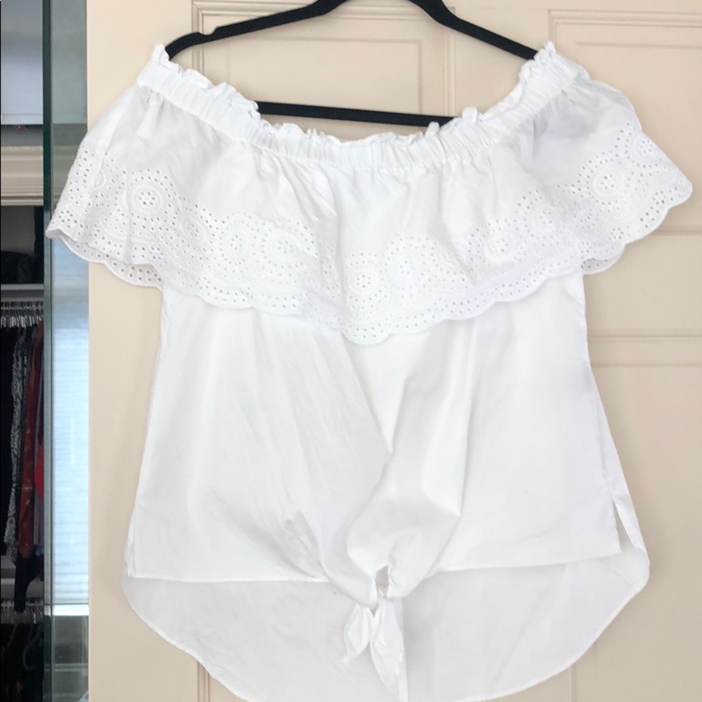 White cotton off the shoulder top